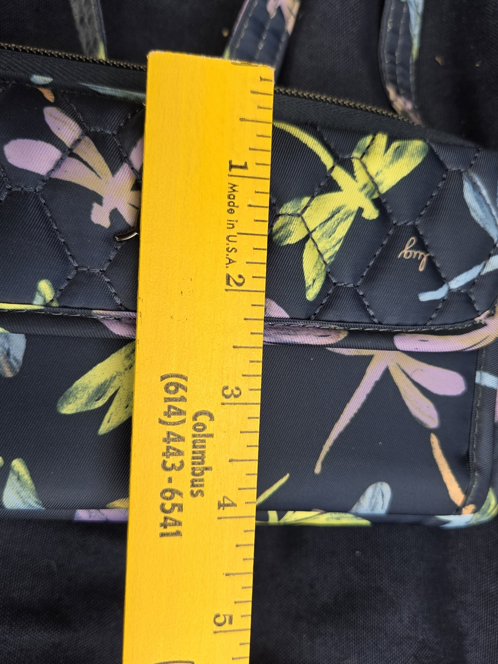 Loungefly Quilted Black Crossbody Wallet with Pastel Dragonfly Print - Picture 7 of 8